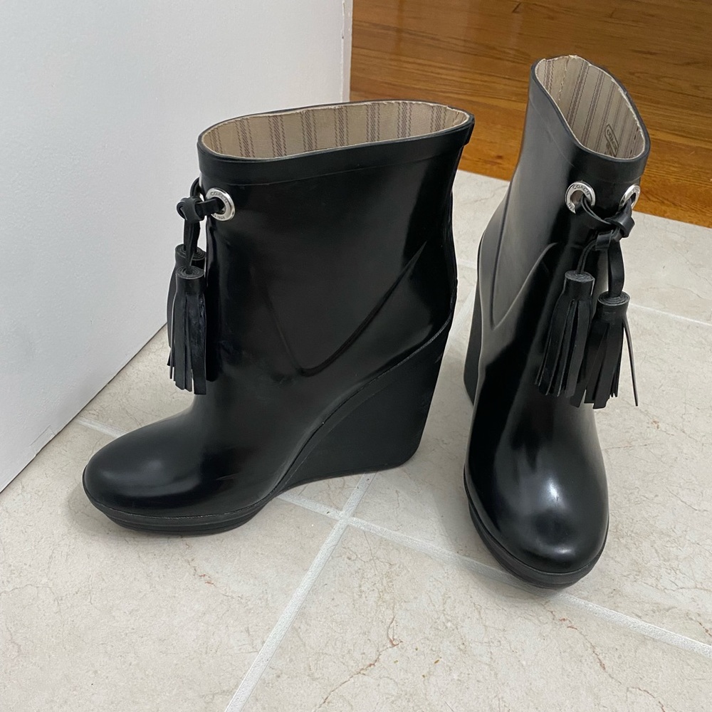 Black Coach Rainboots - Picture 2 of 6